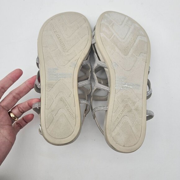 Vince Camuto Alleesha Silver Sparkly Embellished Sandals Girls Sz 5 NEW - Picture 5 of 6